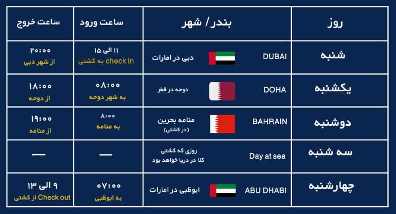 تور کشتی کروز کریسمس 2026